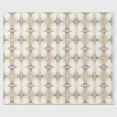 Decorative Floral Frame with Pearls Wrapping Paper Geschenkpapier (Flach)
