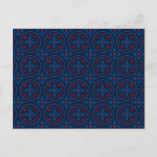 Decorative floral tiles pattern postkarte (Vorderseite)