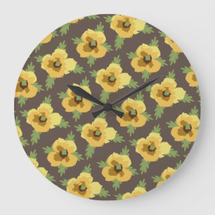 Decorative Flowers Große Wanduhr