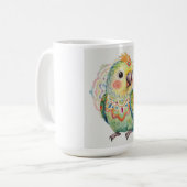 Decorative Folk‑Art Parrot Illustration  Kaffeetasse (Vorderseite Links)