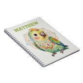 Decorative Folk‑Art Parrot Illustration  Notizblock (Rechte Seite)