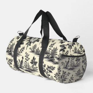 Decorative French toile pattern Duffle Bag