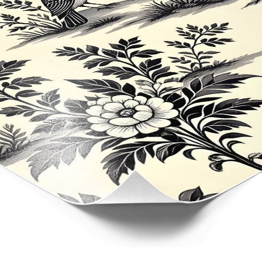 Decorative French toile pattern Fotodruck (Ecke)