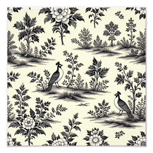 Decorative French toile pattern Fotodruck (Vorne)