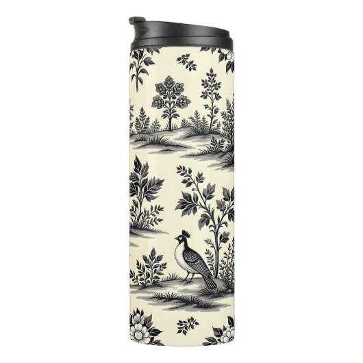 Decorative French toile pattern Thermosbecher (Nach rechts gedreht)