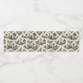 Decorative French toile pattern Wasserflaschenetikett (Einzelnes Label)