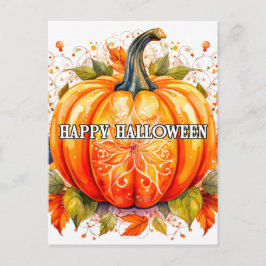 Decorative Freshly Harvested Halloween Pumpkin Postkarte