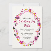 Decorative Galentines Invitation Oval Frame Einladung (Vorderseite)