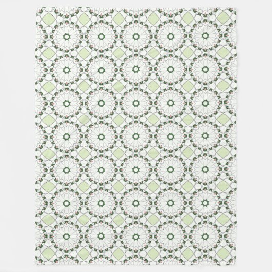 Decorative geometric floral patterned fleecedecke (Vorderseite)