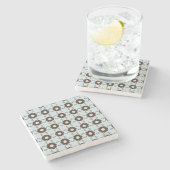 decorative geometric pattern stone coaster steinuntersetzer (Seitenansicht)