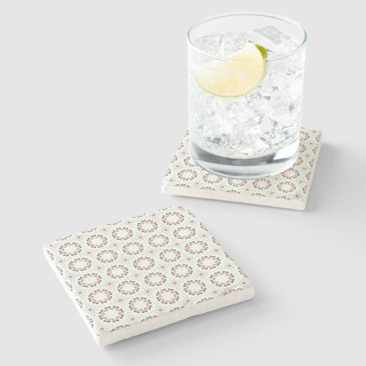 decorative geometric pattern stone coaster steinuntersetzer