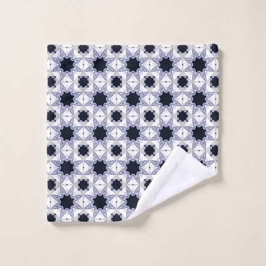 Decorative geometric patterned baby blue star badhandtuch set (Waschlappen)