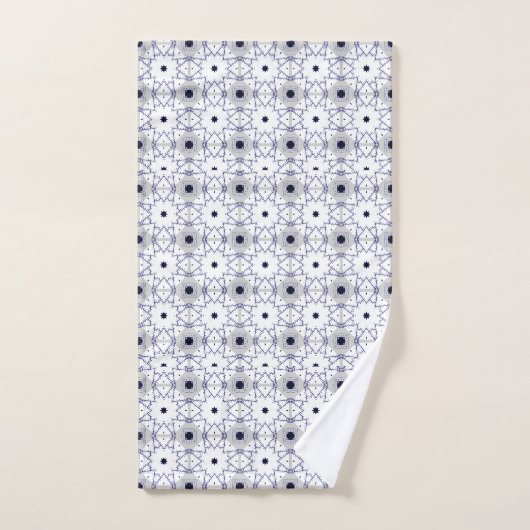 Decorative geometric patterned on white background badhandtuch set (Handtuch)