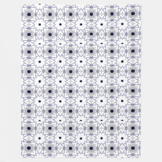 Decorative geometric patterned on white background fleecedecke (Vorderseite)