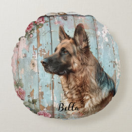 Decorative German Shepherd Throw Pillow Rundes Kissen