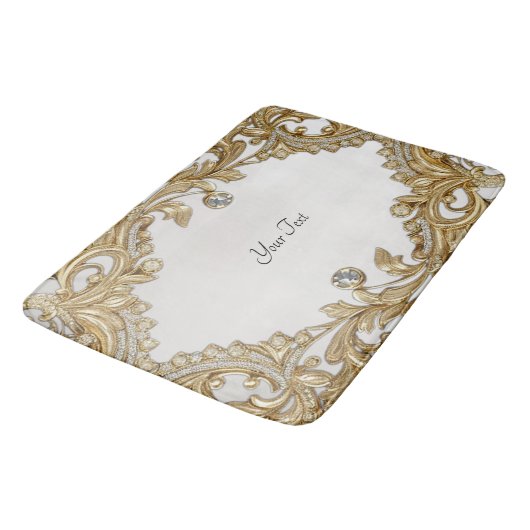 Decorative Gold Bath Mat Badematte (Schrägansicht)