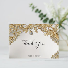 Decorative Gold Dankeschön Card Dankeskarte