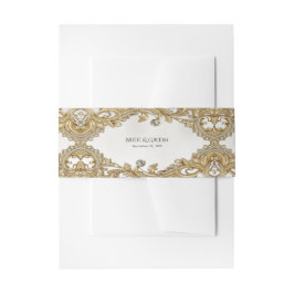 Decorative Gold Einladung Bauchband Einladungsbanderole