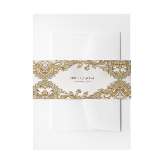 Decorative Gold Einladung Bauchband Einladungsbanderole (Vorderseite Beispiel)