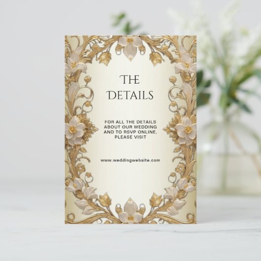 Decorative Gold-Einschließkarte für die weißen Blu Begleitkarte (Stehend Vorderseite)