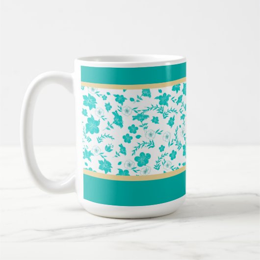 Decorative Gold Floral White Tee Kaffee Tasse (Links)