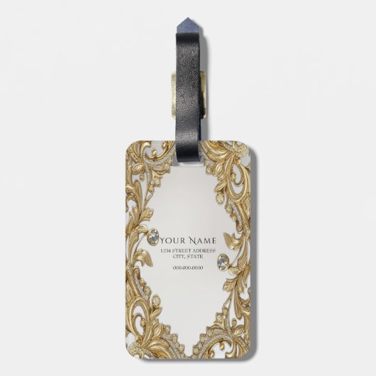 Decorative Gold-Gepäckmarke Gepäckanhänger (Rückseite vertikal)
