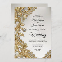 Decorative Gold Hochzeit Einladung