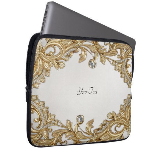 Decorative Gold Laptop Sleeve (Vorne Rechts)