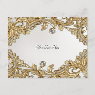 Decorative Gold Postcard Postkarte
