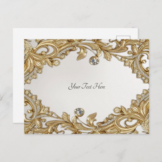 Decorative Gold Postcard Postkarte (Vorne/Hinten)
