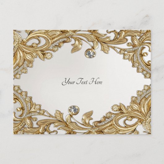 Decorative Gold Postcard Postkarte (Vorderseite)