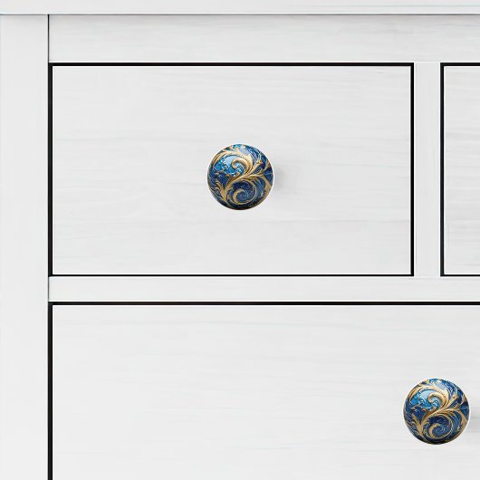 Decorative Gold Royal Blue Verziert Enamel Keramikknauf