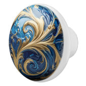 Decorative Gold Royal Blue Verziert Enamel Keramikknauf (Rechts)