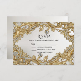 Decorative Gold RSVP Card