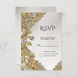 Decorative Gold RSVP Card