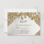 Decorative Gold RSVP Card (Vorderseite)