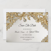 Decorative Gold Save the Date (Vorderseite)