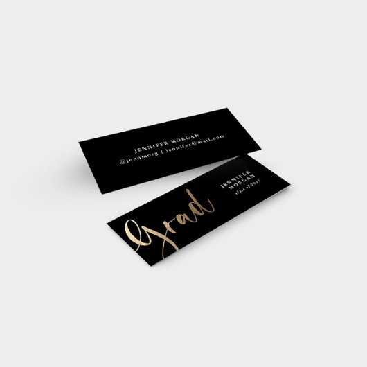 Decorative Gold Script Abschluss Name Card Mini Visitenkarte