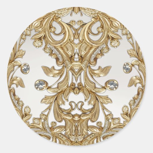 Decorative Gold-Siegel-Hochzeitsticker Runder Aufkleber (Vorderseite)
