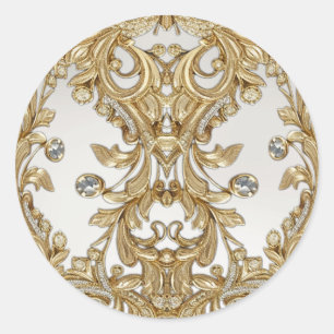 Decorative Gold-Siegel-Hochzeitsticker Runder Aufkleber