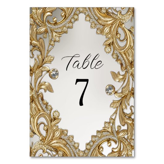 Decorative Gold-Tischnummer Tischnummer (Vorderseite)