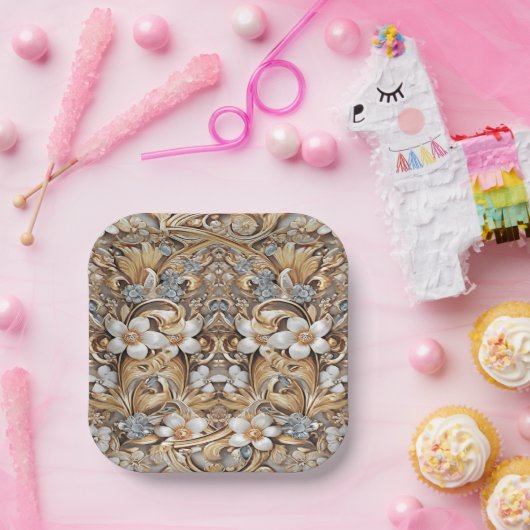 Decorative Gold Weißblechplatte Pappteller (Party)