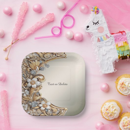 Decorative Gold Weißblechplatte Pappteller (Party)