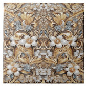 Decorative Gold Weiße Keramik Tile Fliese (Vorderseite)