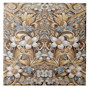Decorative Gold Weiße Keramik Tile Fliese