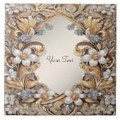 Decorative Gold Weiße Keramik Tile Fliese (Vorderseite)