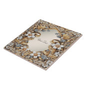 Decorative Gold Weiße Keramik Tile Fliese (Seite)