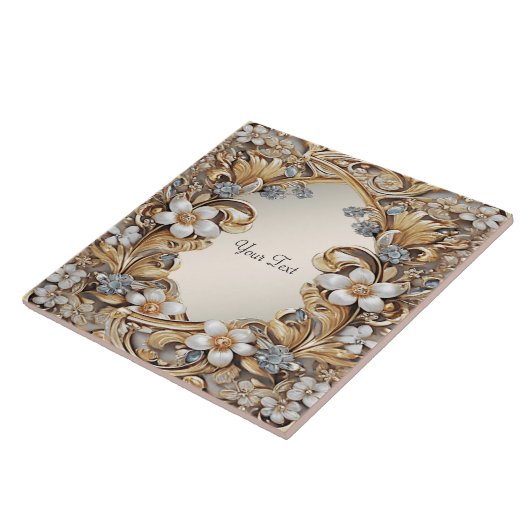 Decorative Gold Weiße Keramik Tile Fliese (Seite)