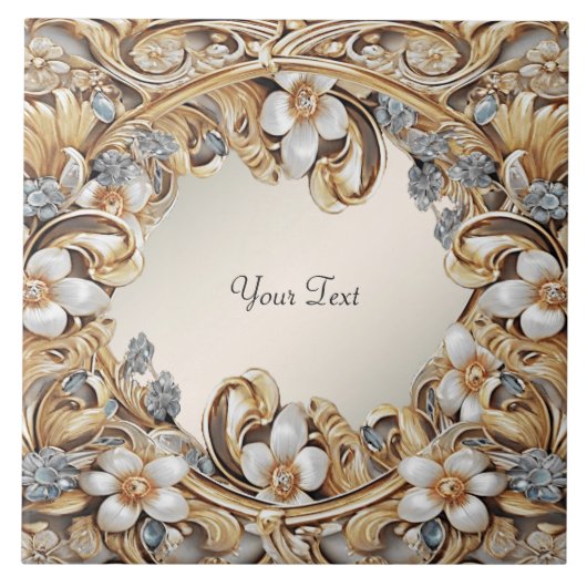 Decorative Gold Weiße Keramik Tile Fliese (Vorderseite)