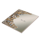 Decorative Gold Weiße Keramik Tile Fliese (Seite)